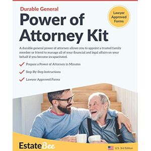 EstateBee Durable General Power of Attorney Kit: Make Your Own Power of Attorney in Minutes: 12 (Updated 2025 U.S. Edition) EstateBee Durable General Power of Attorney Kit: Make Your Own Power of Attorney in Minutes: 12 (Updated 2025 U.S. Edition)