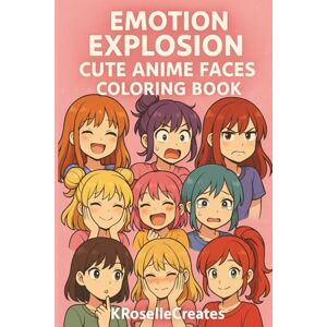 Creates, Kroselle Emotion Explosion: Anime Faces Coloring Book for Adults & Teens 24 Expressive Anime Girls to Color and Relax Creates, Kroselle Emotion Explosion: Anime Faces Coloring Book for Adults & Teens 24 Expressive Anime Girls to Color and Relax