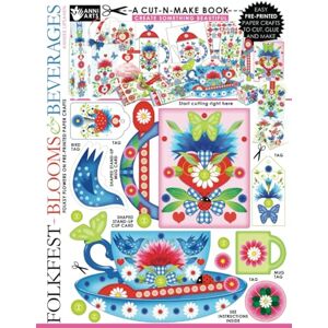 Lipsanen, Anneke FolkFest Blooms and Beverages Cut-n-Make Book: Folksy Flowers on Pre-printed Paper Crafts and Posters for Tea and Coffee Lovers Lipsanen, Anneke FolkFest Blooms and Beverages Cut-n-Make Book: Folksy Flowers on Pre-printed Paper Crafts and Posters for Tea and Coffee Lovers