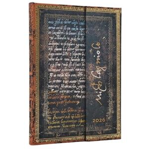 Paperblanks 2026 Michelangelo, Handwriting, Fascinating Manuscripts, 12-Month Calendar, Midi, Verso, with Folding Envelope, 160 Pg, 100 GSM Paperblanks 2026 Michelangelo, Handwriting, Fascinating Manuscripts, 12-Month Calendar, Midi, Verso, with Folding Envelope, 160 Pg, 100 GSM