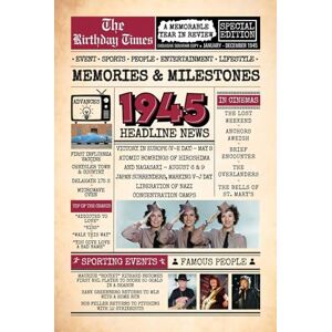 Whitmore, Amelia R. 1945 The Birthday Times: Memories, Milestones, and a Memorable Year in Review: Relive 1945 Through Sports, People, Lifestyle and Entertainment. The Perfect Birthday Gift for Someone Special Whitmore, Amelia R. 1945 The Birthday Times: Memories, Milestones, and a Memorable Year in Review: Relive 1945 Through Sports, People, Lifestyle and Entertainment. The Perfect Birthday Gift for Someone Special