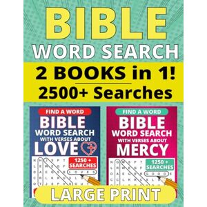 Mark, Matthew Bible Word Search Large Print: 2 Books in 1 with Verses on Love and Mercy, 2500+ Searches with One Puzzle Per Page and Full Solutions Included (Bible Word Search Large Print Collections) Mark, Matthew Bible Word Search Large Print: 2 Books in 1 with Verses on Love and Mercy, 2500+ Searches with One Puzzle Per Page and Full Solutions Included (Bible Word Search Large Print Collections)