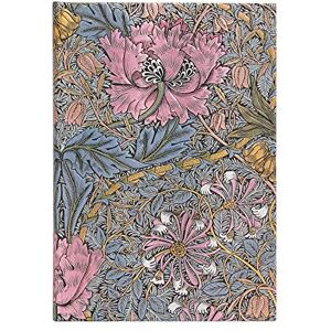Paperblanks Morris Pink Honeysuckle (William Morris) Midi Lined Hardcover Journal: Hardcover, 120 gsm, ribbon marker, memento pouch, elastic closure, book edge printing Paperblanks Morris Pink Honeysuckle (William Morris) Midi Lined Hardcover Journal: Hardcover, 120 gsm, ribbon marker, memento pouch, elastic closure, book edge printing
