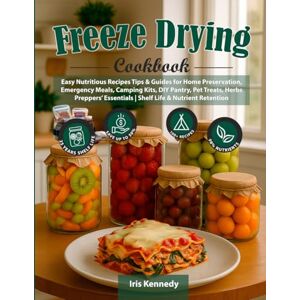 Kennedy, Iris Freeze Drying Cookbook: Easy Nutritious Recipes Tips & Guides for Home Preservation, Emergency Meals, Camping Kits, DIY Pantry, Pet Treats, Herbs Preppers' Essentials Shelf Life & Nutrient Retention Kennedy, Iris Freeze Drying Cookbook: Easy Nutritious Recipes Tips & Guides for Home Preservation, Emergency Meals, Camping Kits, DIY Pantry, Pet Treats, Herbs Preppers' Essentials Shelf Life & Nutrient Retention