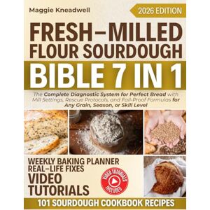 Kneadwell, Maggie Fresh-Milled Flour Sourdough Bible 7 in 1: The Complete Diagnostic System for Perfect Bread with Mill Settings, Rescue Protocols, and Fail-Proof Formulas for Any Grain, Season, or Skill Level Kneadwell, Maggie Fresh-Milled Flour Sourdough Bible 7 in 1: The Complete Diagnostic System for Perfect Bread with Mill Settings, Rescue Protocols, and Fail-Proof Formulas for Any Grain, Season, or Skill Level