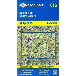 Active Dolomiti del Centro Cadore (016): Tabacco Wanderkarte 1:25000 Active Dolomiti del Centro Cadore (016): Tabacco Wanderkarte 1:25000