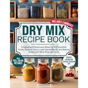 Moore, Caroline Dry Mix Recipe Book: 5-Ingredient Homemade Mixes for DIY Essential Pantry Staples, Clean-Label Spice Blends, and Baking Bases with Meal-Prep Jar Ideas — the Perfect Holiday or Special-Occasion Gift Moore, Caroline Dry Mix Recipe Book: 5-Ingredient Homemade Mixes for DIY Essential Pantry Staples, Clean-Label Spice Blends, and Baking Bases with Meal-Prep Jar Ideas — the Perfect Holiday or Special-Occasion Gift