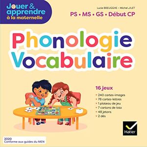 Jilet, Michel Jouer et apprendre Lecture Maternelle PS, MS, GS Éd. 2020 Jeux Phonologie Vocabulaire: 16 jeux (240 cartes-images, 78 cartes-lettres, 1 plateau de jeu, 7 cartons de loto, 48 jetons, 2 dés) Jilet, Michel Jouer et apprendre Lecture Maternelle PS, MS, GS Éd. 2020 Jeux Phonologie Vocabulaire: 16 jeux (240 cartes-images, 78 cartes-lettres, 1 plateau de jeu, 7 cartons de loto, 48 jetons, 2 dés)