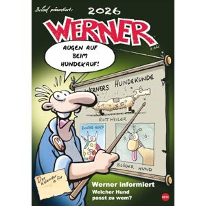 Feldmann, Rötger Werner Kalender 2026: Kultiger Posterkalender mit den besten Werner-Cartoons. Wandkalender 2026. Kalender mit lustigen Sprüchen von Werner. 37 x 53,5 cm. Hochformat. Feldmann, Rötger Werner Kalender 2026: Kultiger Posterkalender mit den besten Werner-Cartoons. Wandkalender 2026. Kalender mit lustigen Sprüchen von Werner. 37 x 53,5 cm. Hochformat.