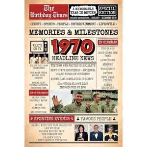 Whitmore, Amelia R. 1970 The Birthday Times: Memories, Milestones, and a Memorable Year in Review: Relive 1970 Through Sports, People, Lifestyle and Entertainment. The Perfect Birthday Gift for Someone Special Whitmore, Amelia R. 1970 The Birthday Times: Memories, Milestones, and a Memorable Year in Review: Relive 1970 Through Sports, People, Lifestyle and Entertainment. The Perfect Birthday Gift for Someone Special