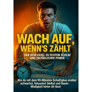 Lang, Benedikt Wach auf, wenn's zählt: Der Schlüssel zu echtem Schlaf und tagtäglicher Power: Wie du mit dem 90-Minuten-Schlafzyklus erholter aufwachst, fokussiert bleibst und Dauer-Müdigkeit hinter dir lässt Lang, Benedikt Wach auf, wenn's zählt: Der Schlüssel zu echtem Schlaf und tagtäglicher Power: Wie du mit dem 90-Minuten-Schlafzyklus erholter aufwachst, fokussiert bleibst und Dauer-Müdigkeit hinter dir lässt