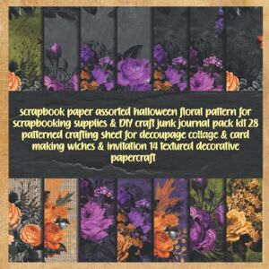 nick ray, alexis scrapbook paper assorted halloween floral pattern for scrapbooking supplies & DIY craft junk journal pack kit 28 patterned crafting sheet for ... invitation 14 textured decorative papercraft nick ray, alexis scrapbook paper assorted halloween floral pattern for scrapbooking supplies & DIY craft junk journal pack kit 28 patterned crafting sheet for ... invitation 14 textured decorative papercraft