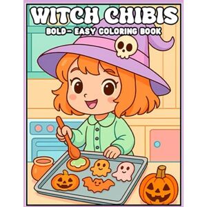Henderson, john Witch Chibis Bold & Easy Coloring Book: Spooky Kawaii Halloween Designs for Kids and Adults Fun Relaxing and Stress Relief Activities Henderson, john Witch Chibis Bold & Easy Coloring Book: Spooky Kawaii Halloween Designs for Kids and Adults Fun Relaxing and Stress Relief Activities