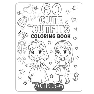 Mahalingam, Sivakumar 60 Cute Outfits Coloring Book: Fun Dress & Fashion Coloring Pages for Kids Ages 3 to 6 Princess Gowns, Modern Styles, Cultural Outfits & More! (Magical Coloring Adventure) Mahalingam, Sivakumar 60 Cute Outfits Coloring Book: Fun Dress & Fashion Coloring Pages for Kids Ages 3 to 6 Princess Gowns, Modern Styles, Cultural Outfits & More! (Magical Coloring Adventure)