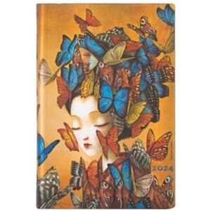 Paperblanks Varzi Dal 1956 2024 Diary 12 Months Flexis, Mini, Horizontal, The Spirit of Lacombe, Madame Butterfly 9.5 x 14 cm Paperblanks Varzi Dal 1956 2024 Diary 12 Months Flexis, Mini, Horizontal, The Spirit of Lacombe, Madame Butterfly 9.5 x 14 cm