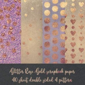 Creative Labs glitter rose gold scrapbook paper 40 sheet double sided 4 pattern: card making DIY crafting origami decoupage paper craft collage art kirigami Decorative crafting Paper for Card Making Creative Labs glitter rose gold scrapbook paper 40 sheet double sided 4 pattern: card making DIY crafting origami decoupage paper craft collage art kirigami Decorative crafting Paper for Card Making