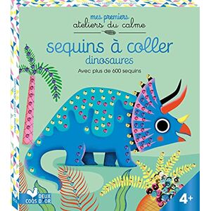 Sequins à coller dinosaures boîte avec accessoires: Avec 5 tableaux autocollants et 750 sequins Sequins à coller dinosaures boîte avec accessoires: Avec 5 tableaux autocollants et 750 sequins