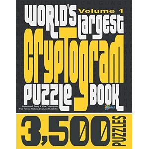 Books, Patel Puzzle World's Largest Cryptogram Puzzle Book: 3,500 Inspirational, Funny & Wise Cryptoquotes from Famous Thinkers, Doers, and Celebrities: Volume 1 Books, Patel Puzzle World's Largest Cryptogram Puzzle Book: 3,500 Inspirational, Funny & Wise Cryptoquotes from Famous Thinkers, Doers, and Celebrities: Volume 1