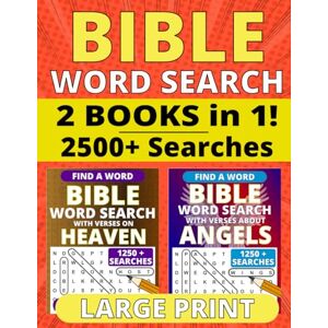Mark, Matthew Bible Word Search Large Print: 2 Books in 1 with Verses on Heaven and Angels, 2500+ Searches with One Puzzle Per Page and Full Solutions Included (Bible Word Search Large Print Collections) Mark, Matthew Bible Word Search Large Print: 2 Books in 1 with Verses on Heaven and Angels, 2500+ Searches with One Puzzle Per Page and Full Solutions Included (Bible Word Search Large Print Collections)
