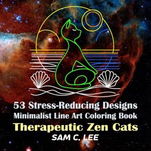 Lee 53 Stress-Reducing Designs Minimalist Line Art Coloring Book: Therapeutic Zen Cats (Continuous White Line on Black Background, Simply Color the Line) ... Minimalist Line Art Coloring Books) Lee 53 Stress-Reducing Designs Minimalist Line Art Coloring Book: Therapeutic Zen Cats (Continuous White Line on Black Background, Simply Color the Line) ... Minimalist Line Art Coloring Books)