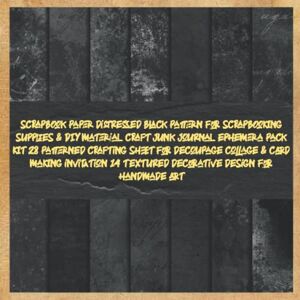 mckeyou boris, illian scrapbook paper distressed black pattern for scrapbooking supplies & DIY material craft junk journal ephemera pack kit 28 patterned crafting sheet for ... textured decorative design for handmade art mckeyou boris, illian scrapbook paper distressed black pattern for scrapbooking supplies & DIY material craft junk journal ephemera pack kit 28 patterned crafting sheet for ... textured decorative design for handmade art