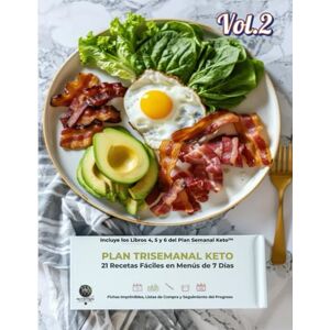 Blueprint Media™, Nutrition Plan Trisemanal Keto Vol.2: 21 Recetas Fáciles en Menús de 7 Días: Incluye los Libros 4, 5 y 6 del Plan Semanal Keto™ con Fichas Imprimibles, Listas ... Progreso (Reto 12 semanas Dieta Cetogénica) Blueprint Media™, Nutrition Plan Trisemanal Keto Vol.2: 21 Recetas Fáciles en Menús de 7 Días: Incluye los Libros 4, 5 y 6 del Plan Semanal Keto™ con Fichas Imprimibles, Listas ... Progreso (Reto 12 semanas Dieta Cetogénica)