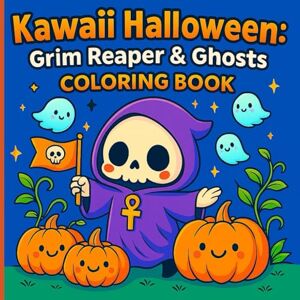 Publishing, CJ Kawaii Halloween: Grim Reaper & Ghosts Coloring Book: A Spooky-Cute Adventure Featuring Skeletons, Bats, Witches, and Pumpkin Friends – Great for Relaxation and Creativity Publishing, CJ Kawaii Halloween: Grim Reaper & Ghosts Coloring Book: A Spooky-Cute Adventure Featuring Skeletons, Bats, Witches, and Pumpkin Friends – Great for Relaxation and Creativity