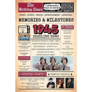 Whitmore, Amelia R. 1945 The Birthday Times: Memories, Milestones, and a Memorable Year in Review: Relive 1945 Through Sports, People, Lifestyle and Entertainment. The Perfect Birthday Gift for Someone Special Whitmore, Amelia R. 1945 The Birthday Times: Memories, Milestones, and a Memorable Year in Review: Relive 1945 Through Sports, People, Lifestyle and Entertainment. The Perfect Birthday Gift for Someone Special