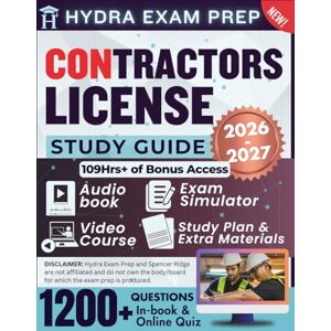Ridge, Spencer Contractors License Study Guide 2026-2027: UPDATED All-States Guide Comprising Detailed Review, 1,200+ Verified Questions and Answers, 109+ Hours of E-Learning Access to Ace the Exam in One Try Ridge, Spencer Contractors License Study Guide 2026-2027: UPDATED All-States Guide Comprising Detailed Review, 1,200+ Verified Questions and Answers, 109+ Hours of E-Learning Access to Ace the Exam in One Try