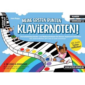 Rupp, Jens Meine ersten bunten Klaviernoten!: Die beliebtesten Kinder- & Weihnachtslieder für Klavier, Keyboard & Melodica (inkl. Tastenaufkleber, QR-Codes & Audio-Download). Bunte Noten für Anfänger. Rupp, Jens Meine ersten bunten Klaviernoten!: Die beliebtesten Kinder- & Weihnachtslieder für Klavier, Keyboard & Melodica (inkl. Tastenaufkleber, QR-Codes & Audio-Download). Bunte Noten für Anfänger.