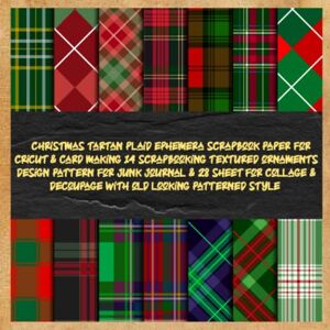 boiik, kajijla christmas tartan plaid ephemera scrapbook paper for cricut & card making 14 scrapbooking textured ornaments design pattern for junk journal & 28 sheet ... & decoupage with old looking patterned style boiik, kajijla christmas tartan plaid ephemera scrapbook paper for cricut & card making 14 scrapbooking textured ornaments design pattern for junk journal & 28 sheet ... & decoupage with old looking patterned style