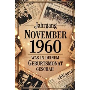Frey, Robert Jahrgang November 1960: Was in deinem Geburtsmonat geschah: Ein besonderes Geschenk für alle, die im November 1960 geboren wurden – mit den wichtigsten Ereignissen aus aller Welt Frey, Robert Jahrgang November 1960: Was in deinem Geburtsmonat geschah: Ein besonderes Geschenk für alle, die im November 1960 geboren wurden – mit den wichtigsten Ereignissen aus aller Welt