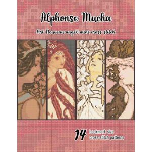 MsKapolo, TheCrossStitch by Alphonse Mucha art nouveau angle mini cross stitch: 14 bookmark cross stitch patterns, aesthetic counted thread embroidery collection MsKapolo, TheCrossStitch by Alphonse Mucha art nouveau angle mini cross stitch: 14 bookmark cross stitch patterns, aesthetic counted thread embroidery collection