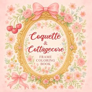 Press, PickkPlay Coquette & Cottagecore Frame Coloring Book: 50 Bold & Easy Frame Illustrations for Relaxing Vintage, Romantic & Whimsical Designs for Adults & Teens Press, PickkPlay Coquette & Cottagecore Frame Coloring Book: 50 Bold & Easy Frame Illustrations for Relaxing Vintage, Romantic & Whimsical Designs for Adults & Teens