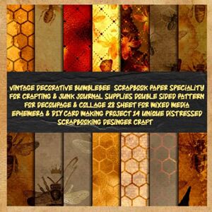 dave, jiraya vintage decorative bumblebee scrapbook paper speciality for crafting & junk journal supplies double sided pattern for decoupage & collage 28 sheet for ... distressed scrapbooking desinger craft: honey dave, jiraya vintage decorative bumblebee scrapbook paper speciality for crafting & junk journal supplies double sided pattern for decoupage & collage 28 sheet for ... distressed scrapbooking desinger craft: honey