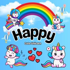 Studio, Nani Happy Cute: A Fun and Magical Unicorn Coloring Book with Rainbows, Hearts & Happy Scenes Studio, Nani Happy Cute: A Fun and Magical Unicorn Coloring Book with Rainbows, Hearts & Happy Scenes