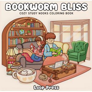 Press, Loop Bookworm Bliss: Cozy Study Nooks Coloring Book: Cute and Simple Line Art for Adults and Teens to Unwind with Reading, Libraries, and Hygge Moments for Relaxation Press, Loop Bookworm Bliss: Cozy Study Nooks Coloring Book: Cute and Simple Line Art for Adults and Teens to Unwind with Reading, Libraries, and Hygge Moments for Relaxation