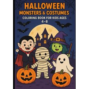 Jain, Mr Atishay Halloween Monsters & Costumes Coloring Book for Kids Ages 4-8: Spooky Fun with Vampires, Witches, Ghosts & More Jain, Mr Atishay Halloween Monsters & Costumes Coloring Book for Kids Ages 4-8: Spooky Fun with Vampires, Witches, Ghosts & More