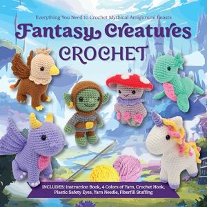 Kairis, Victoria Fantasy Creatures Crochet: Everything You Need to Crochet Mythical Amigurumi Beasts – Includes: Instruction Book, 4 Colors of Yarn, Crochet Hook, Plastic Safety Eyes, Yarn Needle, Fiberfill Stuffing Kairis, Victoria Fantasy Creatures Crochet: Everything You Need to Crochet Mythical Amigurumi Beasts – Includes: Instruction Book, 4 Colors of Yarn, Crochet Hook, Plastic Safety Eyes, Yarn Needle, Fiberfill Stuffing