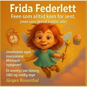 Rosenthal, Jürgen Frida Federlett Feen som alltid kom for sent: Et eventyr om timing, tillit og veldig mye feepulver Rosenthal, Jürgen Frida Federlett Feen som alltid kom for sent: Et eventyr om timing, tillit og veldig mye feepulver