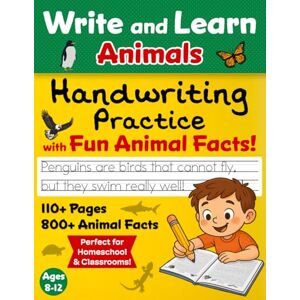 Books, NewGenKids Write and Learn: Animals: Handwriting Practice with Fun Animal Facts for Kids Ages 8-12 (Tracing Books) Books, NewGenKids Write and Learn: Animals: Handwriting Practice with Fun Animal Facts for Kids Ages 8-12 (Tracing Books)