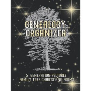 Designs, NK Genealogy Organizer: A 5 Generation Pedigree Family Tree Notebook with Charts and Forms in Classic Black Designs, NK Genealogy Organizer: A 5 Generation Pedigree Family Tree Notebook with Charts and Forms in Classic Black