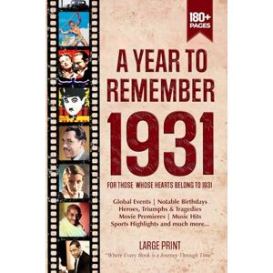 Zones, Wisdom A Year To Remember 1931 History Book: A Nostalgic Tribute for the Radio Babies with Heartfelt Memories of 1931 – An Ideal Gift for Birthdays, Anniversaries, and Special Occasions Zones, Wisdom A Year To Remember 1931 History Book: A Nostalgic Tribute for the Radio Babies with Heartfelt Memories of 1931 – An Ideal Gift for Birthdays, Anniversaries, and Special Occasions