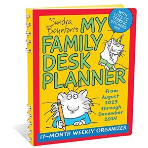 Andrews McMeel Publishing Sandra Boynton's My Family Desk Planner 17-Month 2023-2024 Weekly/Monthly Organizer Calendar Andrews McMeel Publishing Sandra Boynton's My Family Desk Planner 17-Month 2023-2024 Weekly/Monthly Organizer Calendar