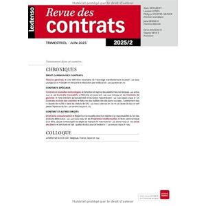 Collectif Revue des Contrats 02/2025 Collectif Revue des Contrats 02/2025