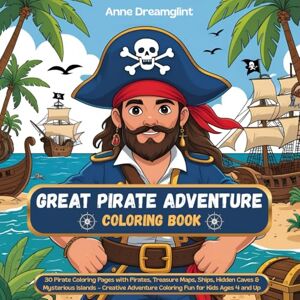 Dreamglint, Anne Great Pirate Adventure Coloring Book: 30 Pirate Coloring Pages with Pirates, Treasure Maps, Ships, Hidden Caves & Mysterious Islands – Creative ... ... Adventure Coloring Books for Creative Kids) Dreamglint, Anne Great Pirate Adventure Coloring Book: 30 Pirate Coloring Pages with Pirates, Treasure Maps, Ships, Hidden Caves & Mysterious Islands – Creative ... ... Adventure Coloring Books for Creative Kids)