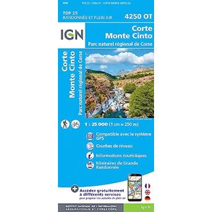 Institut Géographique National Corte / Monte Cinto / PNR de Corse: 4250OT (TOP 25) Institut Géographique National Corte / Monte Cinto / PNR de Corse: 4250OT (TOP 25)