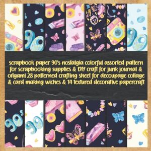 keymalou pou, nicolaskay scrapbook paper 90's nostalgia colorful assorted pattern for scrapbooking supplies & DIY craft for junk journal & origami 28 patterned crafting sheet ... wiches & 14 textured decorative papercraft keymalou pou, nicolaskay scrapbook paper 90's nostalgia colorful assorted pattern for scrapbooking supplies & DIY craft for junk journal & origami 28 patterned crafting sheet ... wiches & 14 textured decorative papercraft