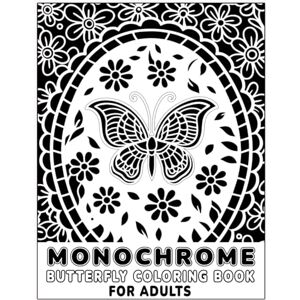 Creations, Tazabu Monochrome Butterfly Coloring Book for Adults: Stress Relief and Mindfulness Activity Book with Easy-to-Color Butterfly Patterns, Single-Sided 45 Designs Creations, Tazabu Monochrome Butterfly Coloring Book for Adults: Stress Relief and Mindfulness Activity Book with Easy-to-Color Butterfly Patterns, Single-Sided 45 Designs