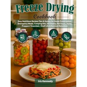 Kennedy, Iris Freeze Drying Cookbook: Easy Nutritious Recipes Tips & Guides for Home Preservation, Emergency Meals, Camping Kits, DIY Pantry, Pet Treats, Herbs Preppers' Essentials Shelf Life & Nutrient Retention Kennedy, Iris Freeze Drying Cookbook: Easy Nutritious Recipes Tips & Guides for Home Preservation, Emergency Meals, Camping Kits, DIY Pantry, Pet Treats, Herbs Preppers' Essentials Shelf Life & Nutrient Retention